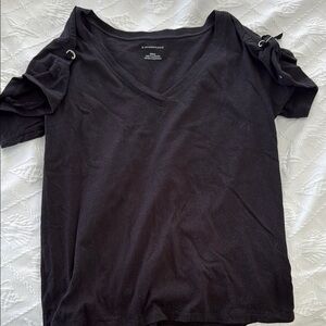 Anthropologie Black V-Neck Women’s Top